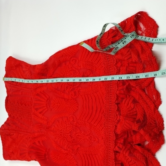Forever 21 Contemporary Red Lace Strapless Dress Size Medium - Picture 10 of 10